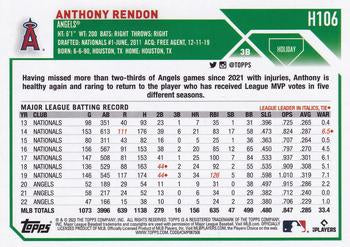 2023 Topps Holiday Anthony Rendon  H106 Los Angeles Angels