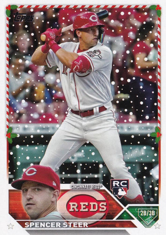 2023 Topps Holiday Spencer Steer RC H125 Cincinnati Reds