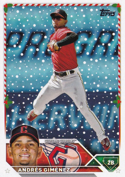 2023 Topps Holiday Andres Gimenez H136 Cleveland Guardians