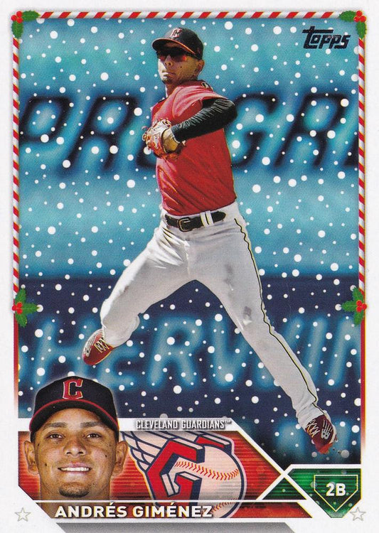 2023 Topps Holiday Andres Gimenez H136 Cleveland Guardians