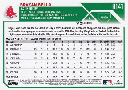 2023 Topps Holiday Brayan Bello RC H141 Boston Red Sox