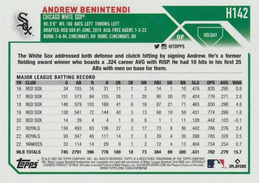 2023 Topps Holiday Andrew Benintendi  H142 Chicago White Sox