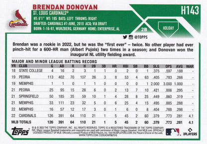 2023 Topps Holiday Brendan Donovan  H143 St. Louis Cardinals
