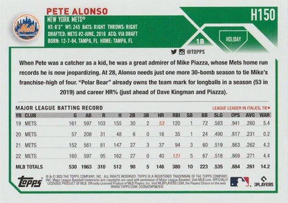 2023 Topps Holiday Pete Alonso  H150 New York Mets