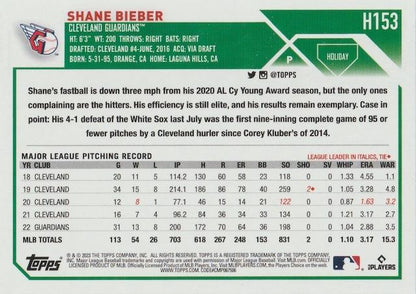 2023 Topps Holiday Shane Bieber  H153 Cleveland Guardians