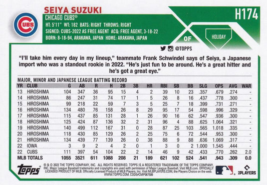 2023 Topps Holiday Seiya Suzuki  H174 Chicago Cubs