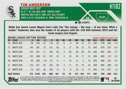 2023 Topps Holiday Tim Anderson  H182 Chicago White Sox