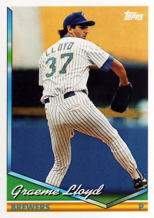 1994 Topps Graeme Lloyd RC # 187 Milwaukee Brewers
