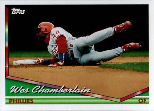 1994 Topps Wes Chamberlain # 419 Philadelphia Phillies