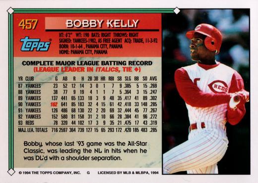 1994 Topps Roberto Kelly # 457 Cincinnati Reds