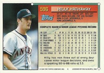 1994 Topps Hilly Hathaway # 596 California Angels