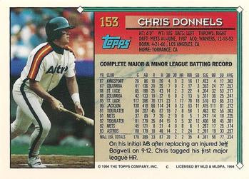 1994 Topps Chris Donnels # 153 Houston Astros