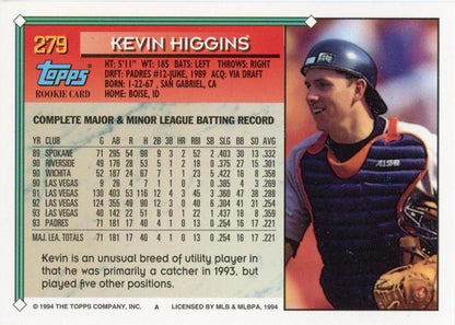 1994 Topps Kevin Higgins # 279 San Diego Padres
