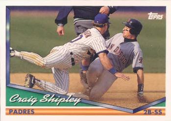 1994 Topps Craig Shipley # 184 San Diego Padres