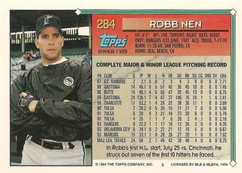 1994 Topps Robb Nen RC # 284 Florida Marlins