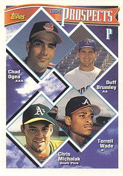 1994 Topps P Prospects #316 Chad Ogea / Duff Brumley / Terrell Wade / Chris Michalak RC