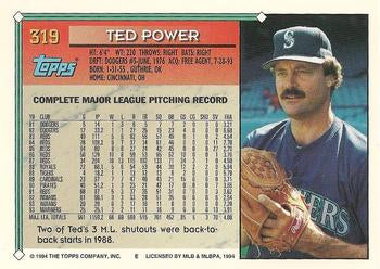 1994 Topps Ted Power # 319 Seattle Mariners