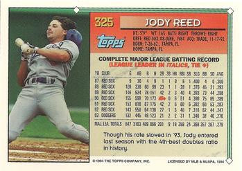 1994 Topps Jody Reed # 325 Los Angeles Dodgers
