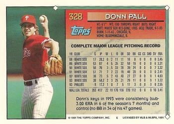 1994 Topps Donn Pall # 328 Philadelphia Phillies