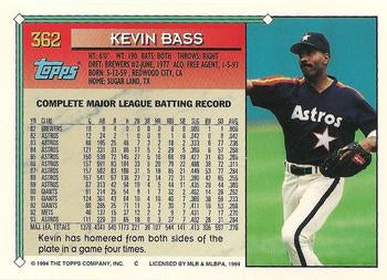 1994 Topps Kevin Bass # 362 Houston Astros