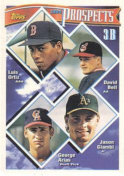 1994 Topps 3B Prospects #369 Luis Ortiz / David Bell / Jason Giambi / George Arias RC