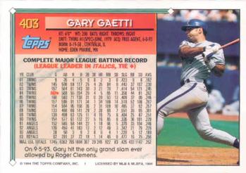 1994 Topps Gary Gaetti # 403 Kansas City Royals