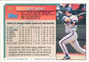 1994 Topps Jeff Kent # 424 New York Mets