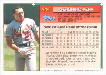 1994 Topps Geronimo Pena # 444 St. Louis Cardinals