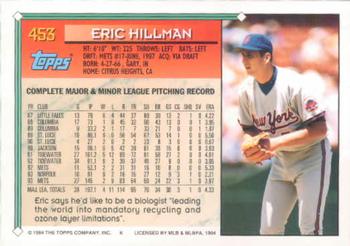 1994 Topps Eric Hillman # 453 New York Mets