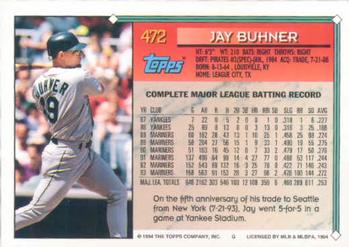 1994 Topps Jay Buhner # 472 Seattle Mariners