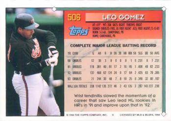 1994 Topps Leo Gomez # 506 Baltimore Orioles
