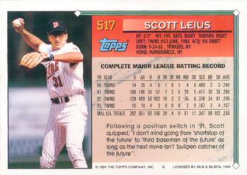 1994 Topps Scott Leius # 517 Minnesota Twins