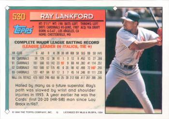 1994 Topps Ray Lankford # 530 St. Louis Cardinals