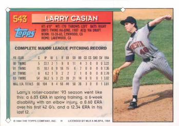 1994 Topps Larry Casian # 543 Minnesota Twins