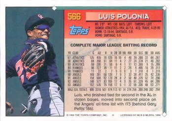 1994 Topps Luis Polonia # 566 California Angels