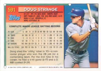 1994 Topps Doug Strange # 591 Texas Rangers