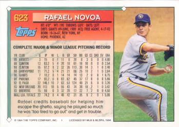 1994 Topps Rafael Novoa # 623 Milwaukee Brewers