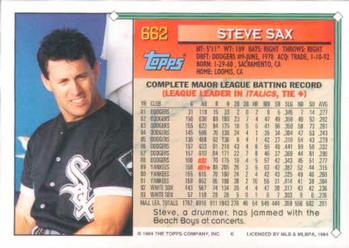 1994 Topps Steve Sax # 662 Chicago White Sox