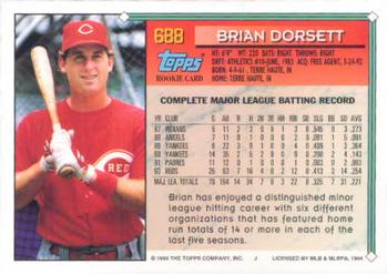 1994 Topps Brian Dorsett RC # 688 Cincinnati Reds