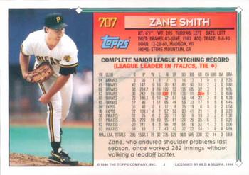1994 Topps Zane Smith # 707 Pittsburgh Pirates