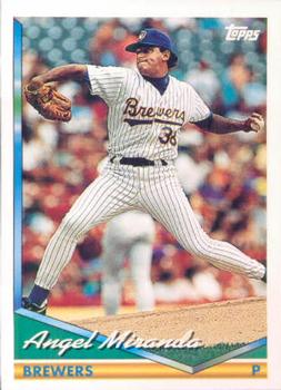 1994 Topps Angel Miranda RC, UER # 709 Milwaukee Brewers
