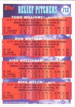 1994 Topps P Prospects #713 Todd Williams / Ron Watson / Kirk Bullinger / Mike Welch RC
