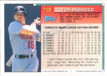 1994 Topps Tom Pagnozzi # 719 St. Louis Cardinals