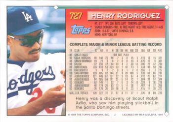 1994 Topps Henry Rodriguez # 727 Los Angeles Dodgers