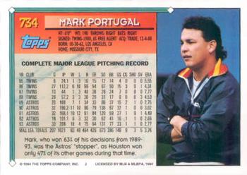 1994 Topps Mark Portugal # 734 Houston Astros