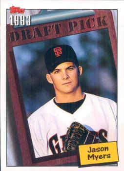 1994 Topps Jason Myers DPK, RC # 754 San Francisco Giants