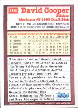 1994 Topps David Cooper DPK, RC # 761 Seattle Mariners