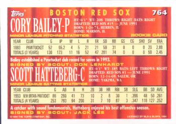 1994 Topps Cory Bailey / Scott Hatteberg CA, RC # 764 Boston Red Sox