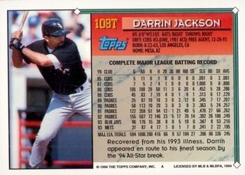 1994 Topps Traded Darrin Jackson  108T Chicago White Sox