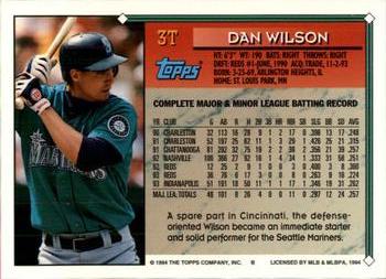 1994 Topps Traded Dan Wilson  3T Seattle Mariners